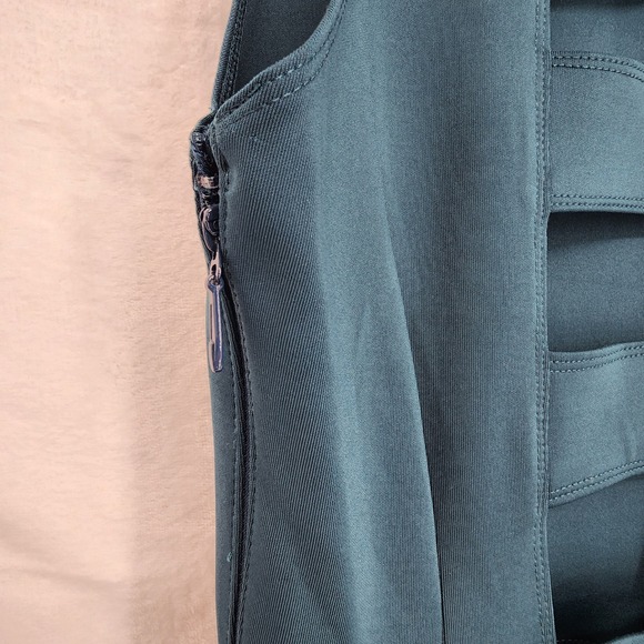 Abercrombie & Fitch Teal Green Fit & Flare Scuba Mini Dress Size XS Cutout Back - Picture 9 of 9